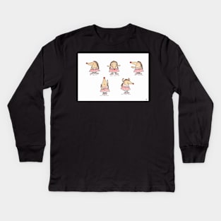 Ballet Positions Hedgehogs Kids Long Sleeve T-Shirt